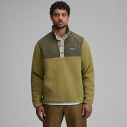 Men's Authentic Outdoor Fleece Snap-Mock Pullover - Dark Fatigue