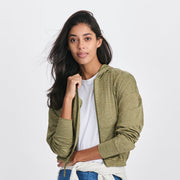 Women's Sightseer Cropped Full-Zip Hoodie - Dusty Sage