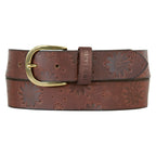 Women's Floral Tooled Leather Belt