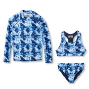 Girls Sea Spray Ls 3-Piece Swim Set - NAVY BLUE