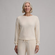 Women's Long-Sleeve Cozy Rib Crew - Heather Oatmeal