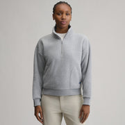 Women's Authentic Outdoor Fleece 1/4-Zip Mock Pullover - Heather Gray