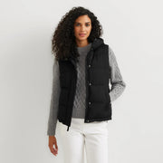 Women's Ketchum Short Down Hooded Vest - Black