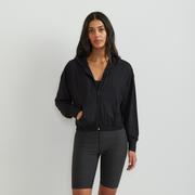 Women's Sightseer Cropped Full-Zip Hoodie - Black