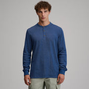 Men's Birds Eye Long-Sleeve Thermal Henley - Azure
