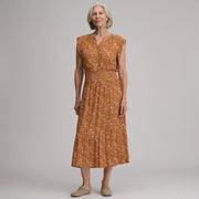 Women's Flutter Sleeve Smocked Waist Midi Dress - Cedar