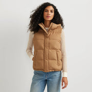 Women's Ketchum Short Down Hooded Vest - Camel