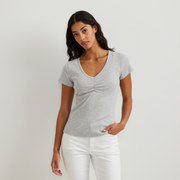 Women's Pointelle Dobby Shirt - Lt Htr Gray