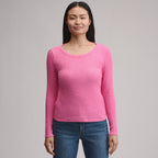 Women's Long-Sleeve Hacci Ribbed Top