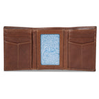 EB Signature Logo Leather Trifold Wallet