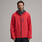 Men's Cloud Cap Waterproof Stretch Hooded Rain Jacket - Cayenne