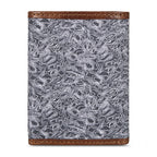 Pioneer Leather And Printed Cotton Canvas Trifold Wallet