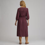 Women's Plaid Button Front Belted Midi Dress