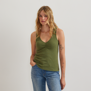 Women's Pointelle Dobby Tank - Palm