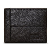 Extra Capacity Rugged Leather Bifold With Flip Id - Black