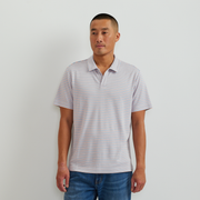 Men's Short Sleeve Journey Modal Polo Stripe - Tangelo