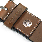 Men's Bridle Leather Belt With Nickel Finish Buckle