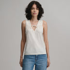 Women's Sunwashed Cotton Tie Front Tank