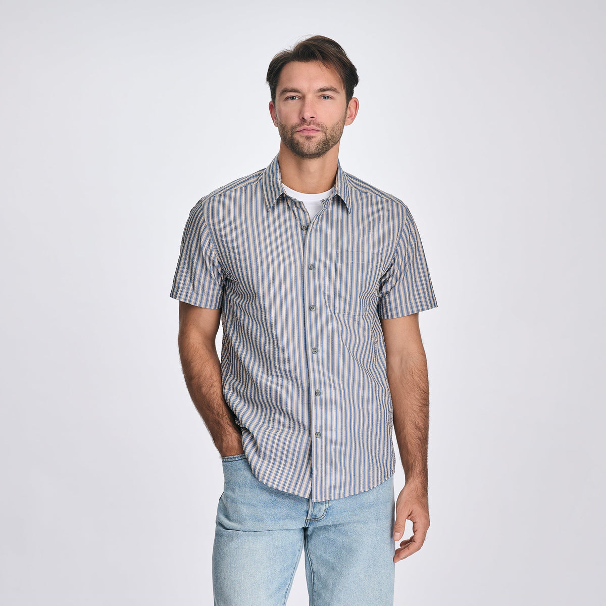 Men's Short-Sleeve Pack It 3.0 Seersucker Shirt