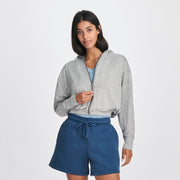Women's Sightseer Cropped Full-Zip Hoodie - Med Htr Gray