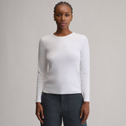 Women's Softline Rib Long-Sleeve Crew - White