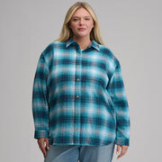 Women's Long-Sleeve Heritage Soft Boyfriend Flannel Shirt - Sea Spray