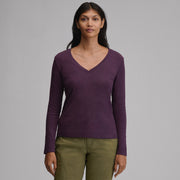 Women's Everyday Long-Sleeve V-Neck T-Shirt - Boysenberry
