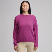 Women's Cotton Slub Crew Sweater - Dusty Rose