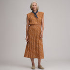 Women's Flutter Sleeve Smocked Waist Midi Dress