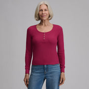 Women's Infinity Thermal Henley - Hibiscus