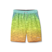 Boys Sea Spray Printed Swim Shorts - BRIGHT ORANGE