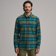 Men's Long-Sleeve Eddie's Cabin Shirt - Jacquard Plaid - Sea Glass