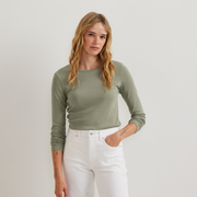 Women's Everyday Long-Sleeve Crewneck T-Shirt - Sage