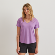 Women's Trek Light Hike Short-Sleeve V-Neck T-Shirt - Hydrgea